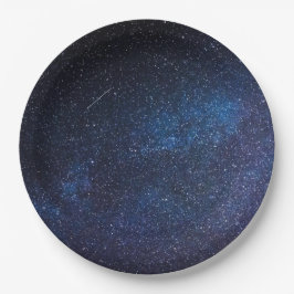 Navy Blue Milkyway Nightsky Galaxy Birthday Papieren Bordje