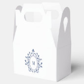 Navy Blue Minimal Monogram Bedankdoosjes (Geopend)