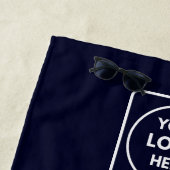 Navy Blue Minimalist | Aangepaste zakelijke Logo Strandlaken (In situ)