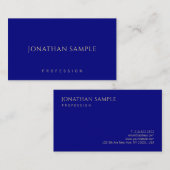 Navy Blue Minimalist Modern Elegant Sjabloon Visitekaartje (Voorkant / Achterkant)