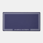 Navy Blue Minimalist Monogram Bureaumat (Voorkant)