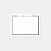 Navy Blue Minimalist Monogram Post-it® Notes (Voorkant)