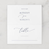 Navy Blue Minimalist Wedding Table Number (Buitenkant ongevouwen)