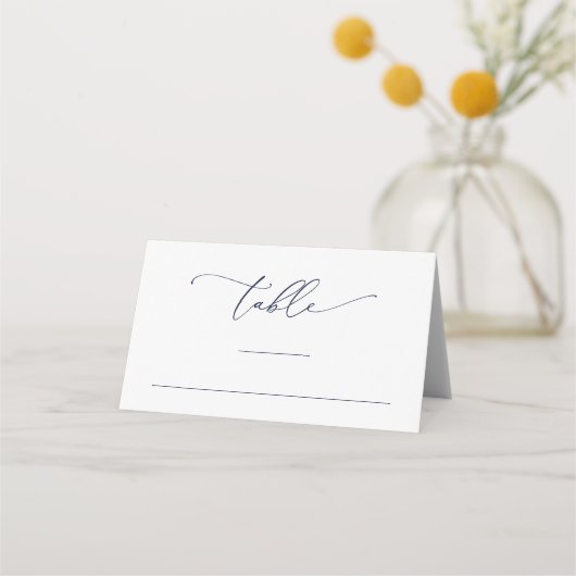 Navy Blue Minimalist Wedding Table Number (Voorkant)