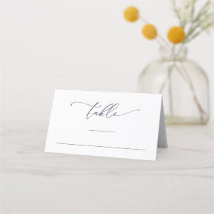 Navy Blue Minimalist Wedding Table Number