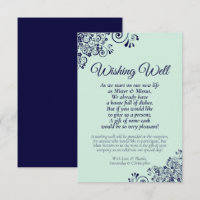 Navy Blue & Mint Green Wedding Wishing Well Poem