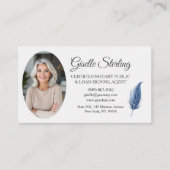 Navy Blue Mobile Notaris QR-code Moderne foto Visitekaartje (Voorkant)