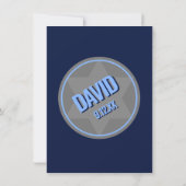 Navy Blue Modern Bar Mitzvah Enregistrer la carte (Dos)