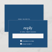 Navy Blue Modern Bar Mitzvah II Briefkaart Antwoor (Voorkant / Achterkant)