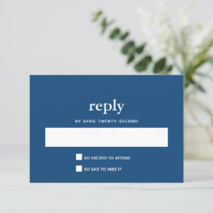 Navy Blue Modern Bar Mitzvah II Briefkaart Antwoor