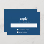 Navy Blue Modern Bar Mitzvah II Carte Postale Répo (Devant / Derrière)