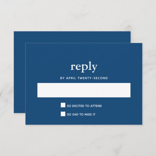 Navy Blue Modern Bar Mitzvah II Carte Postale Répo (Devant / Derrière)