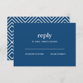 Navy Blue Modern Bar Mitzvah II Invitation Réponse (Devant / Derrière)