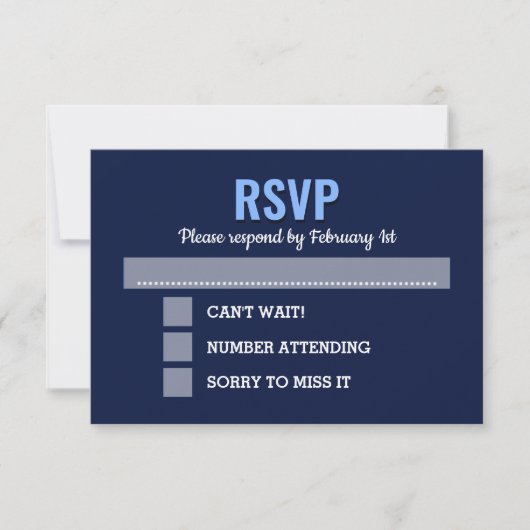 Navy Blue Modern Bar Mitzvah RSVP (Devant)
