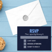 Navy Blue Modern Bar Mitzvah RSVP