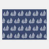 Navy Blue Modern Botanical Simple Wrapping Paper (Voorkant)