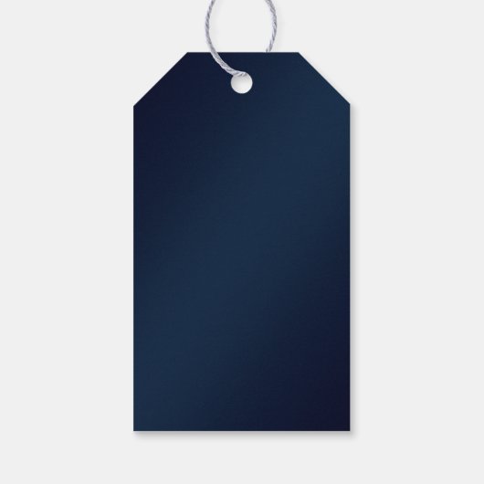 Navy blue modern, gepersonaliseerd monogram cadeaulabel (Achterkant)