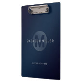 Navy blue modern, gepersonaliseerd monogram klembord (Links)