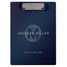 Navy blue modern, gepersonaliseerd monogram