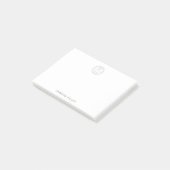 Navy blue modern, gepersonaliseerd monogram post-it® notes (Schuin)