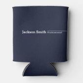 Navy blue modern gepersonaliseerde minimalistische blikjeskoeler (Voorkant)