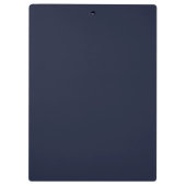Navy blue modern gepersonaliseerde minimalistische klembord (Achterkant)