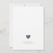 Navy Blue Modern Heart Golden Effect Godfather (Achterkant)