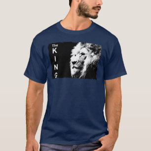 Navy Blue Modern Pop Art Lion Head Sjabloon T-shirt