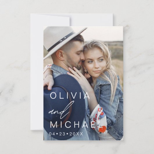 Navy Blue Modern Save the Date Photo (Devant)