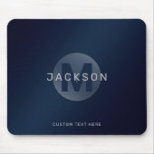 Navy blue modern simpel gepersonaliseerd monogram muismat (Voorkant)