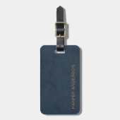 Navy Blue Modern Simple Bagagelabel (Voorkant verticaal)