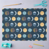 Navy Blue Modern Sun n Moon Abstracte ontkoppeling Tissuepapier (Craft)