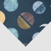 Navy Blue Modern Sun n Moon Abstracte ontkoppeling Tissuepapier (Detail)