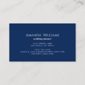 Navy Blue Modern Visitekaartje (Achterkant)