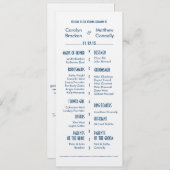 Navy Blue Modern Wedding Ceremony Program Programma (Voorkant / Achterkant)