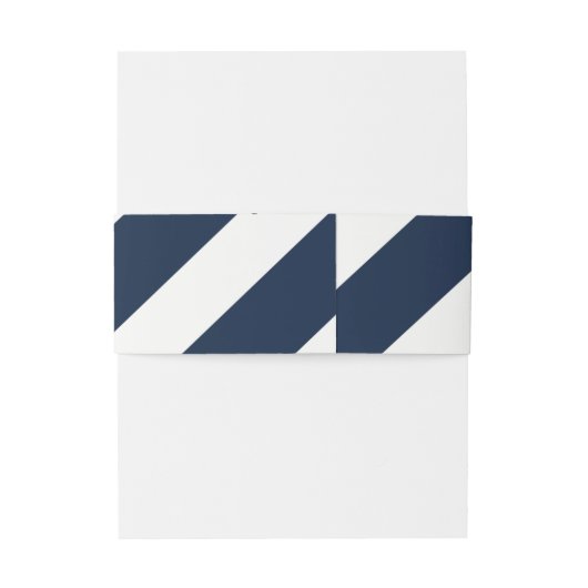 Navy Blue Modern Wedding nodigt buikband uit Uitnodigingen Wikkel (Achterkant Voorbeeld)