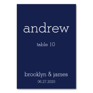 Navy Blue Modern Wedding Place Kaarten Kaarten