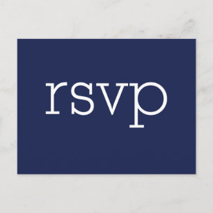 Navy Blue Modern Wedding RSVP Briefkaarten