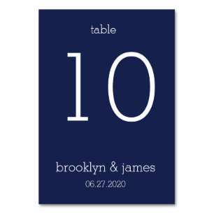 Navy Blue Modern Wedding Table Kaarten