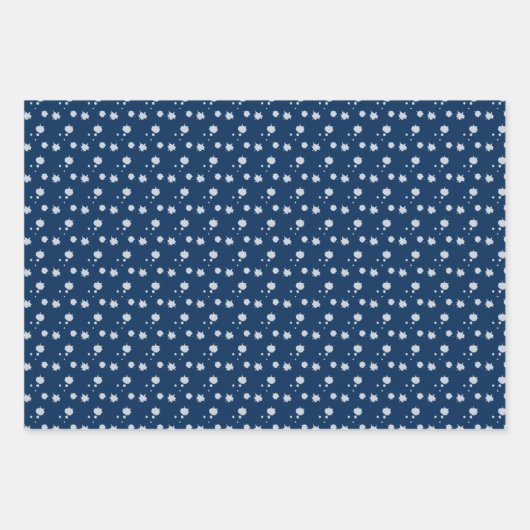 Navy Blue & Modern White Kerstboom Inpakpapier Vel (Voorkant 3)