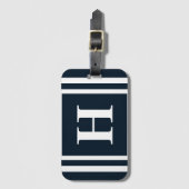 Navy Blue Monogram Bagagelabel (Voorkant (verticaal))