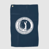 Navy Blue Monogram Golfer Swing Golfhanddoek (Voorkant)
