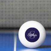 Navy Blue Monogram Script Naam Dames Pingpongballen (Net)