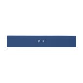 Navy Blue Monogram Simple Weddenschap Uitnodigingen Wikkel (Vlak)