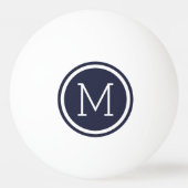 Navy Blue Monogram, speciaal gepersonaliseerd ping Pingpongballen (Voorkant)