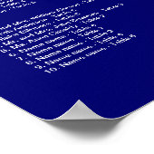 Navy Blue Monogram Wedding Seating Chart Poster (Hoek)