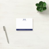 Navy Blue Monogrammed Mannen Post-it® Notes (Kantoor)