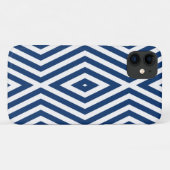 Navy Blue Moods Diamond Chevrons Case-Mate iPhone Case (Achterkant (horizontaal))