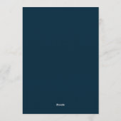 Navy Blue Moody Evening Wedding Kaart (Achterkant)