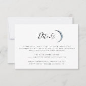 Navy Blue Moon Wedding Details Kaart (Voorkant)